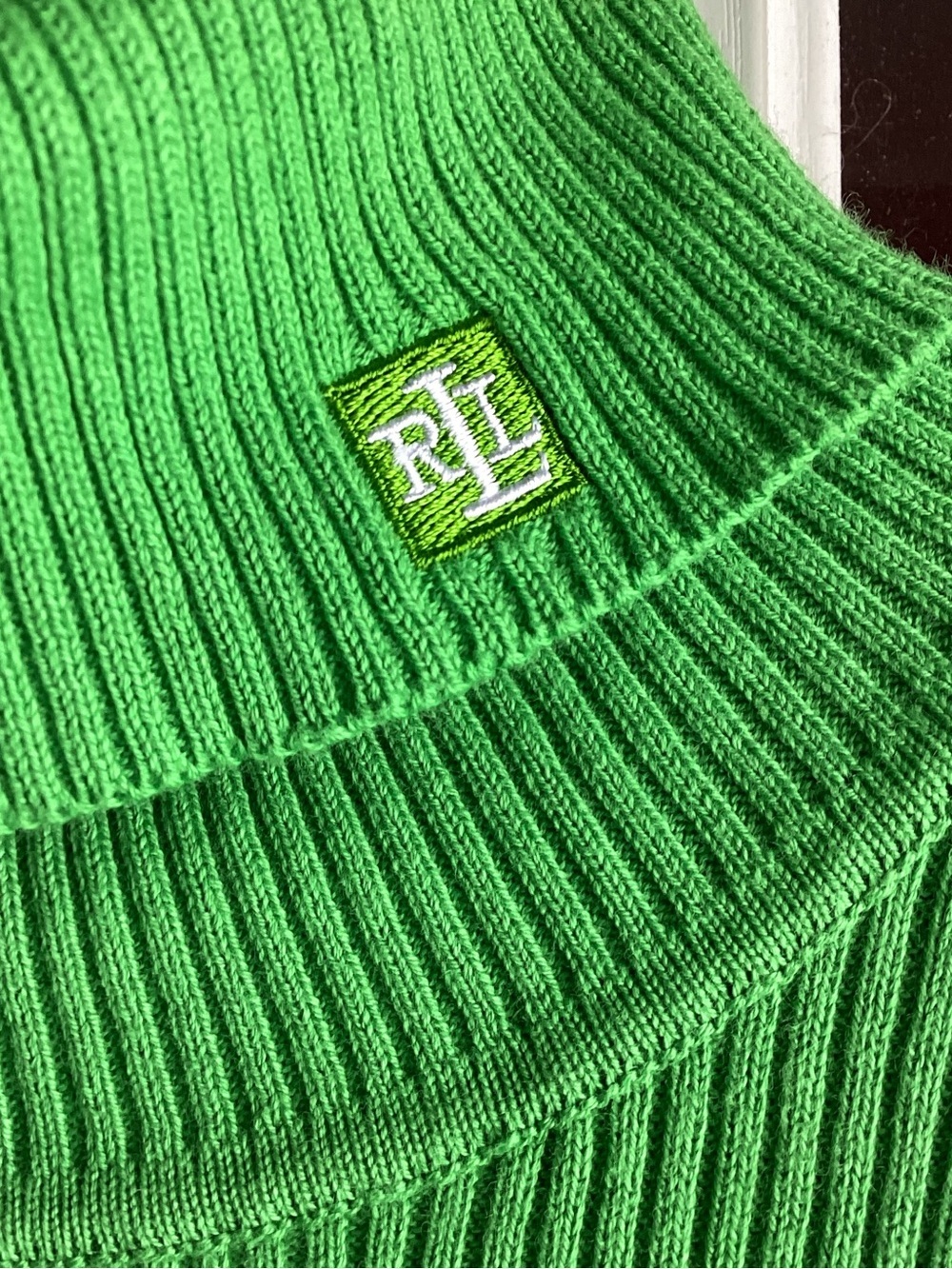 Lauren Ralph Lauren Green Ribbed Turtleneck Sweater lime green - Picture 3 of 7